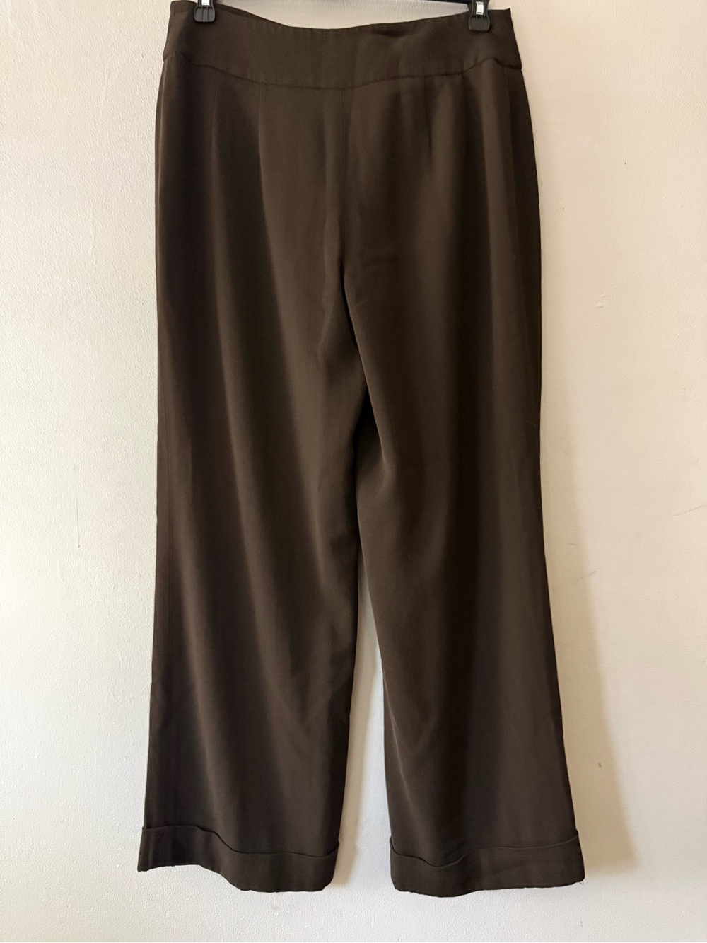 Anne Klein New York Brown Virgin Wool Blend Wide Leg Pants - Size 14 - Picture 3 of 10